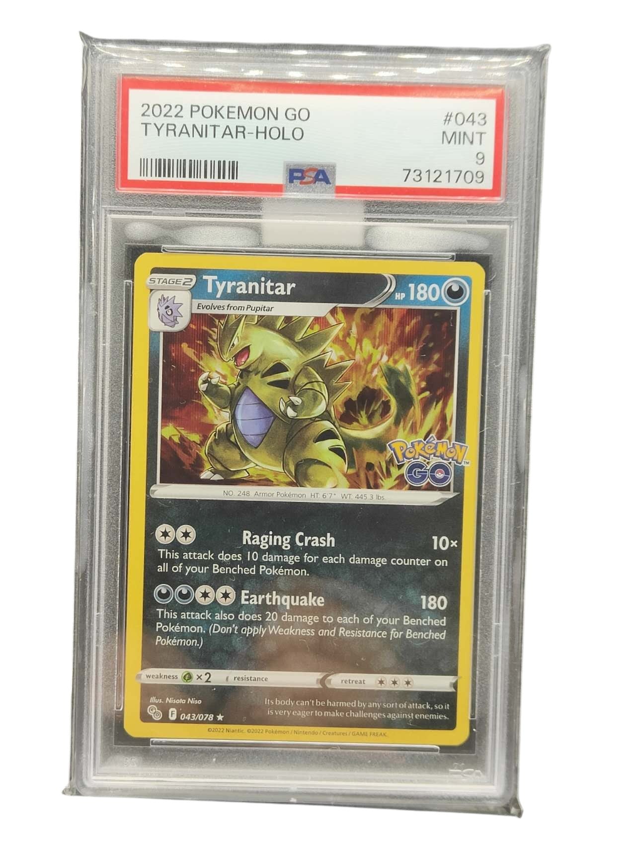PSA 9 2022 Pokemon Go Tyranitar-Holo 043/078