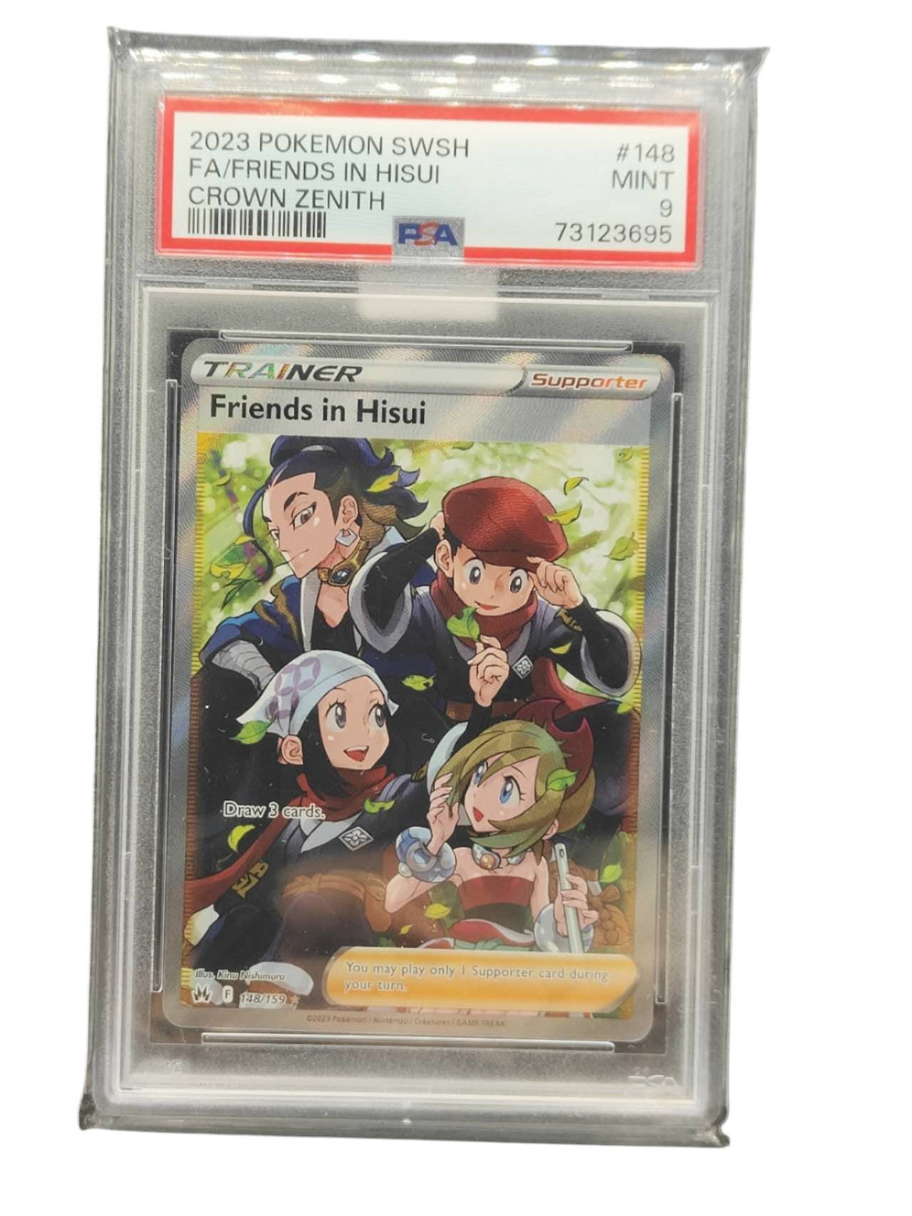 PSA 9 Pokémon TCG Friends in Hisui Crown Zenith 148/159 Holo Ultra Rare