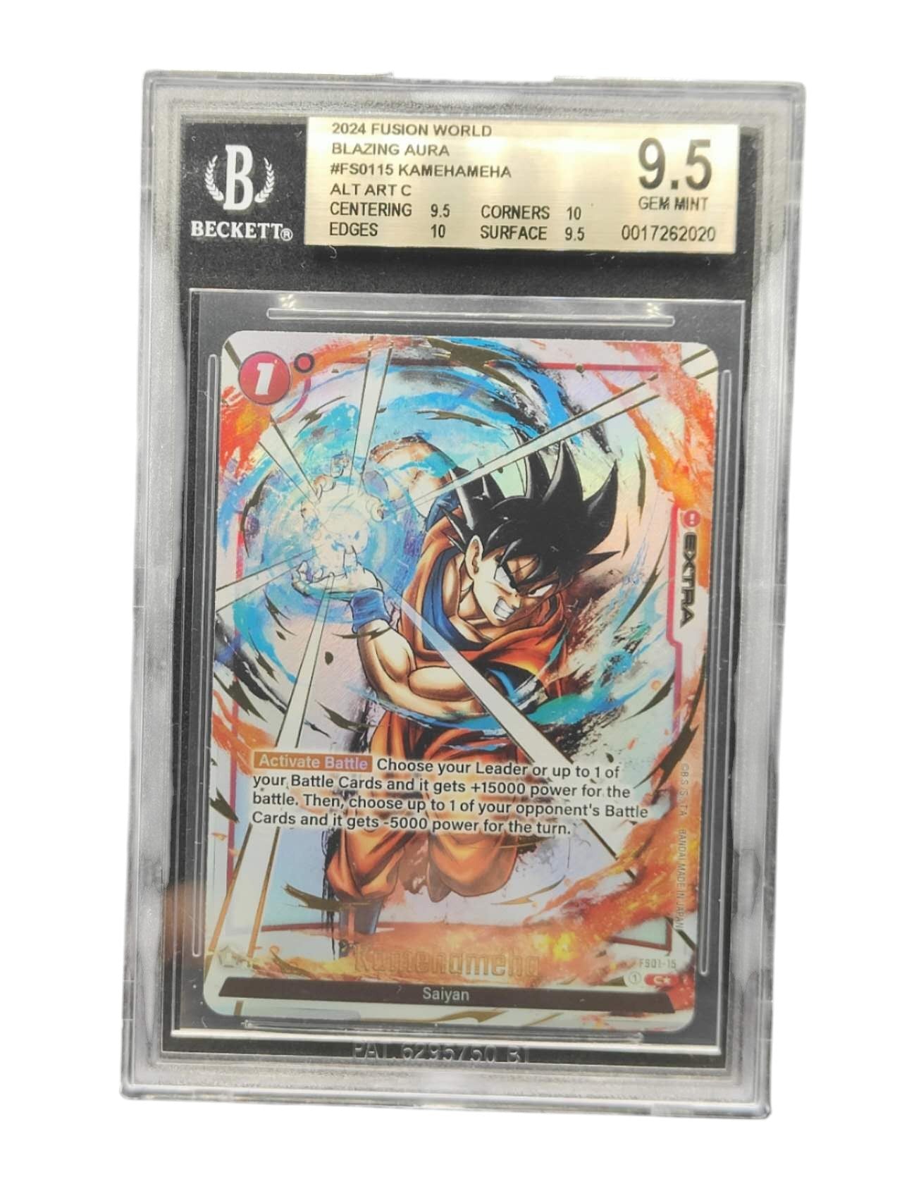 BGS 9.5 Black Dragon Ball Fusion Son Goku Kamehameha Alt Art FS01-15