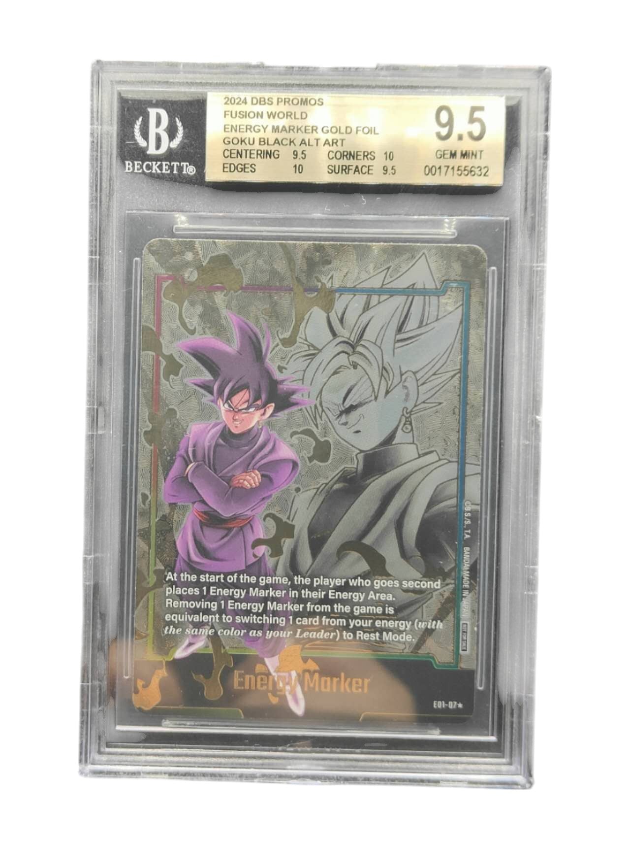 BGS9.5 2024 DBS Promos Fusion World Gold Foil Energy Marker Goku Black AA E01-07