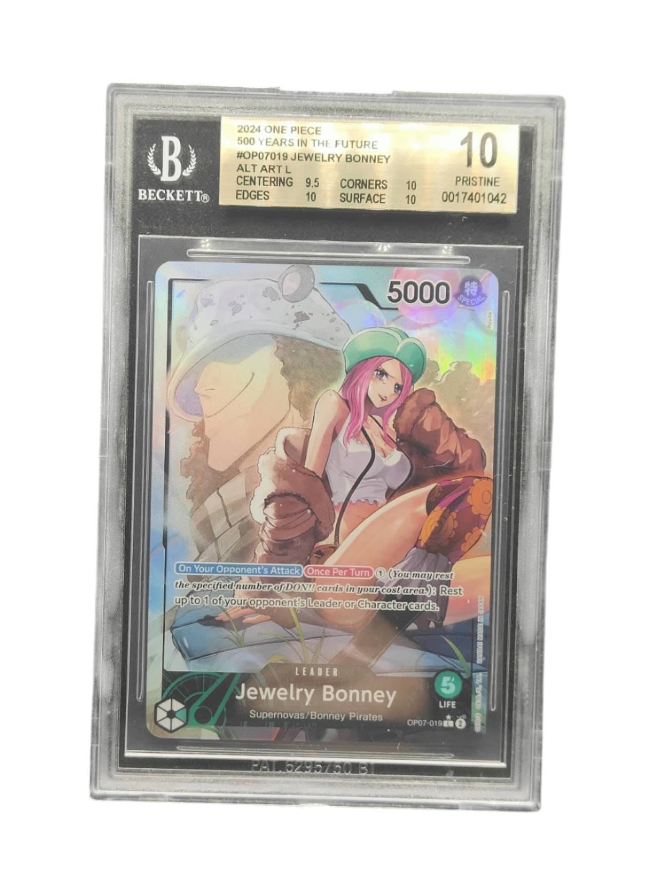 BGS 10 Pristine Jewelry Bonney OP07-019 Parallel Leader One Piece 500 Years