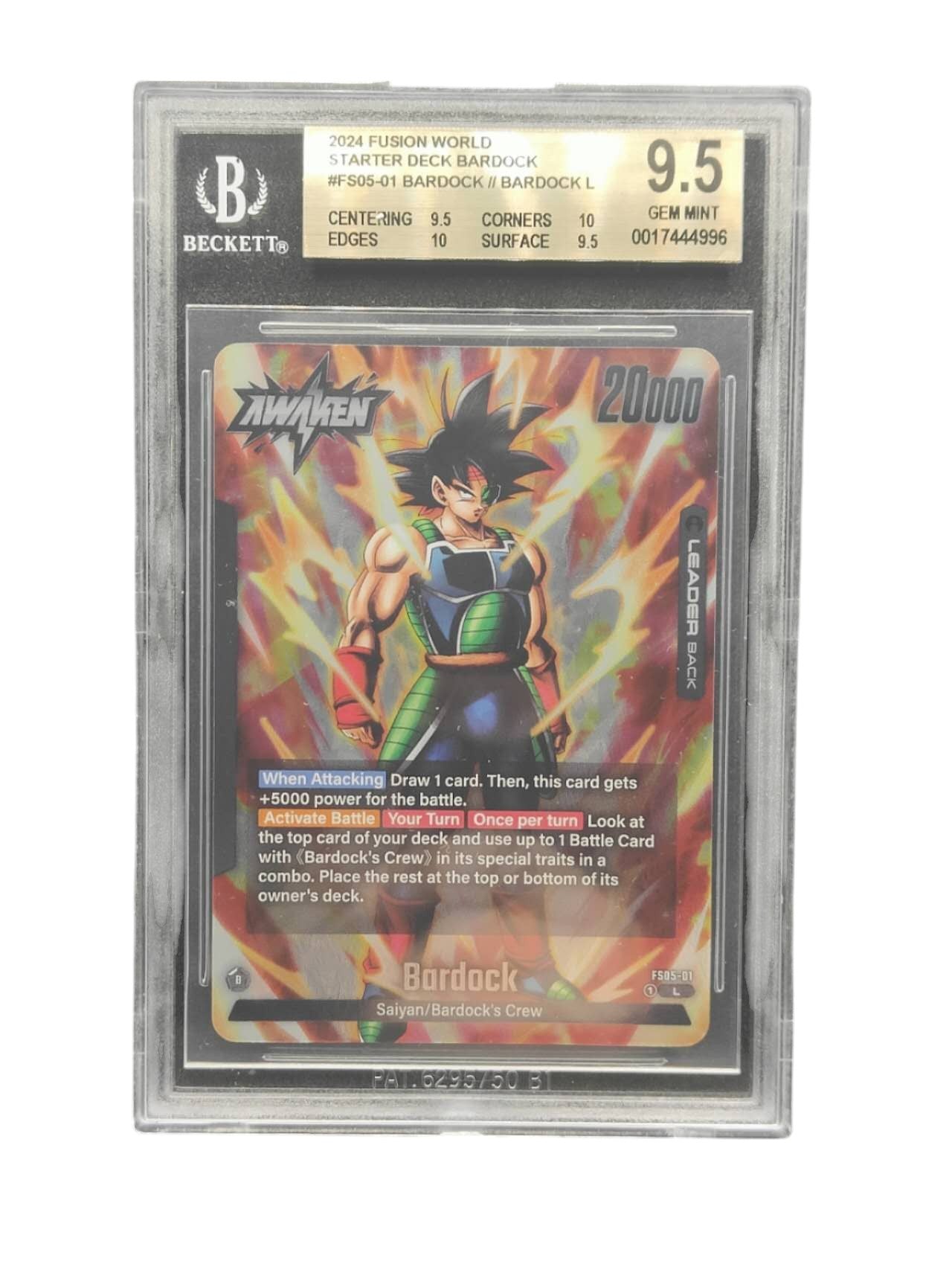 BGS 9.5 Bardock FS05-01 Leader Dragon Ball Fusion World Starter