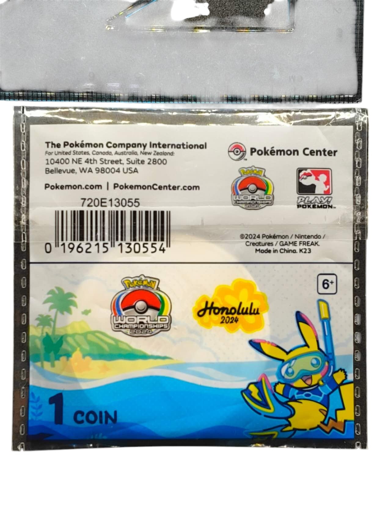 2024 Pokemon World Championships Pikachu Metal Coin Honolulu (New & Sealed)