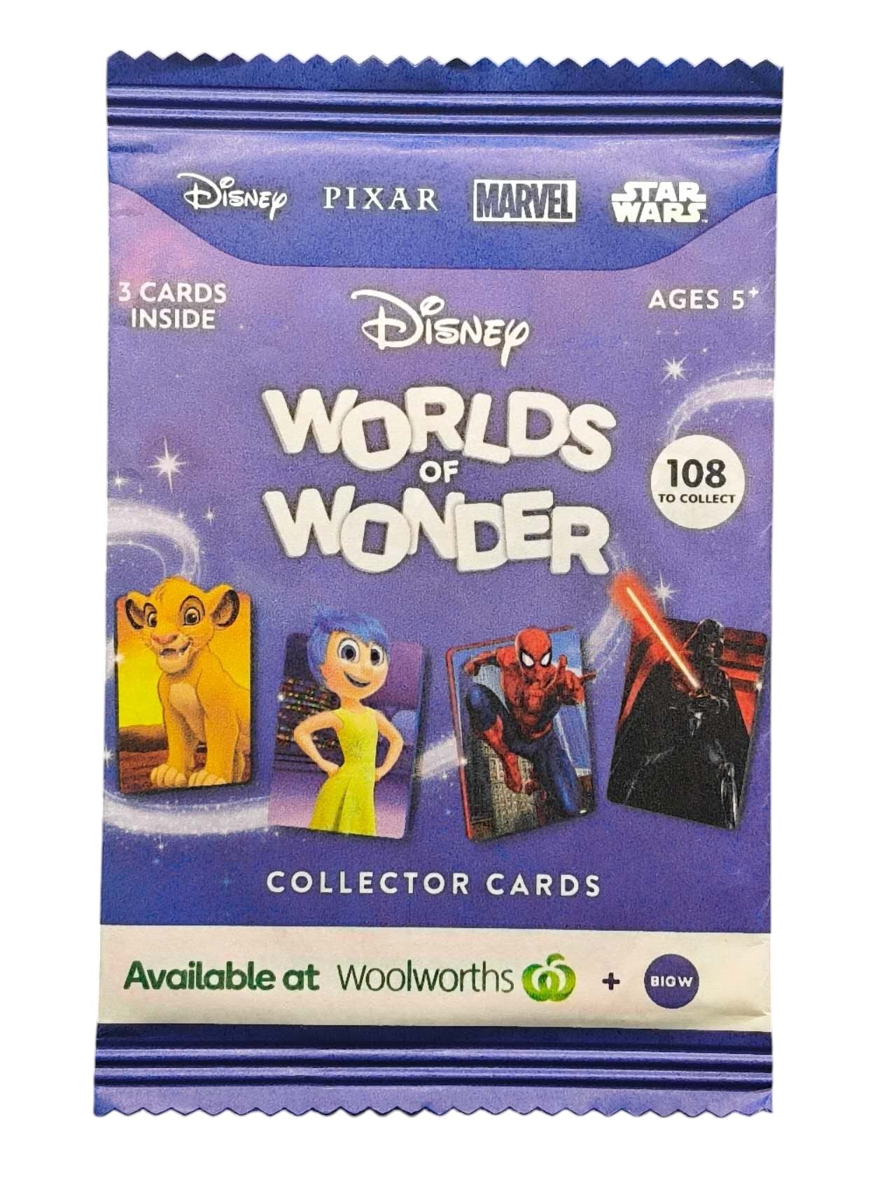1 x 2024 Woolworths Disney Worlds of Wonder Collector Cards pack