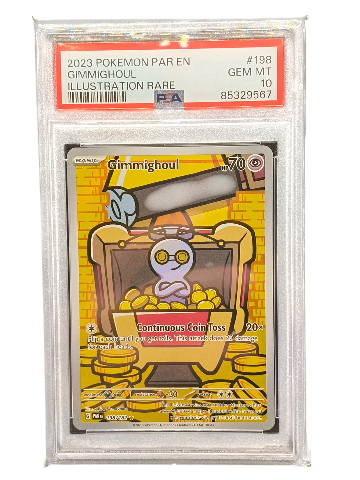 PSA 10 Gimmighoul Illustration Rare 198/182 - Paradox Rift