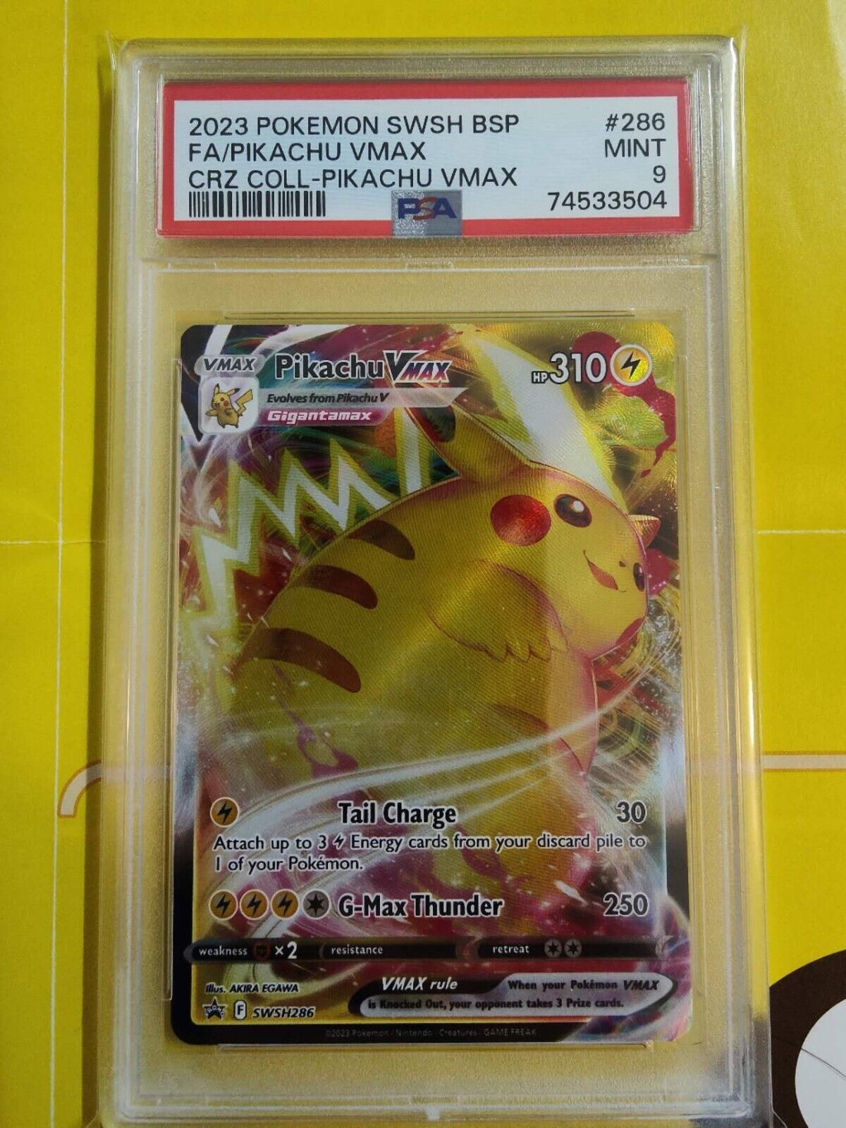 PSA 9 2023 Pokémon TCG Pikachu VMAX SWSH Black Star Promos SWSH286