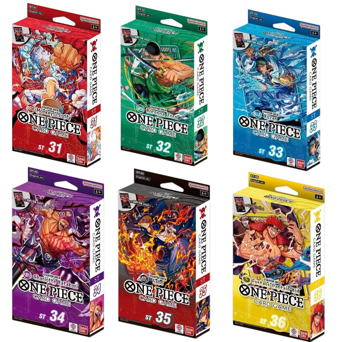 One Piece Card Game Starter Deck ST-31 to ST-36 Bundle (6 items)
