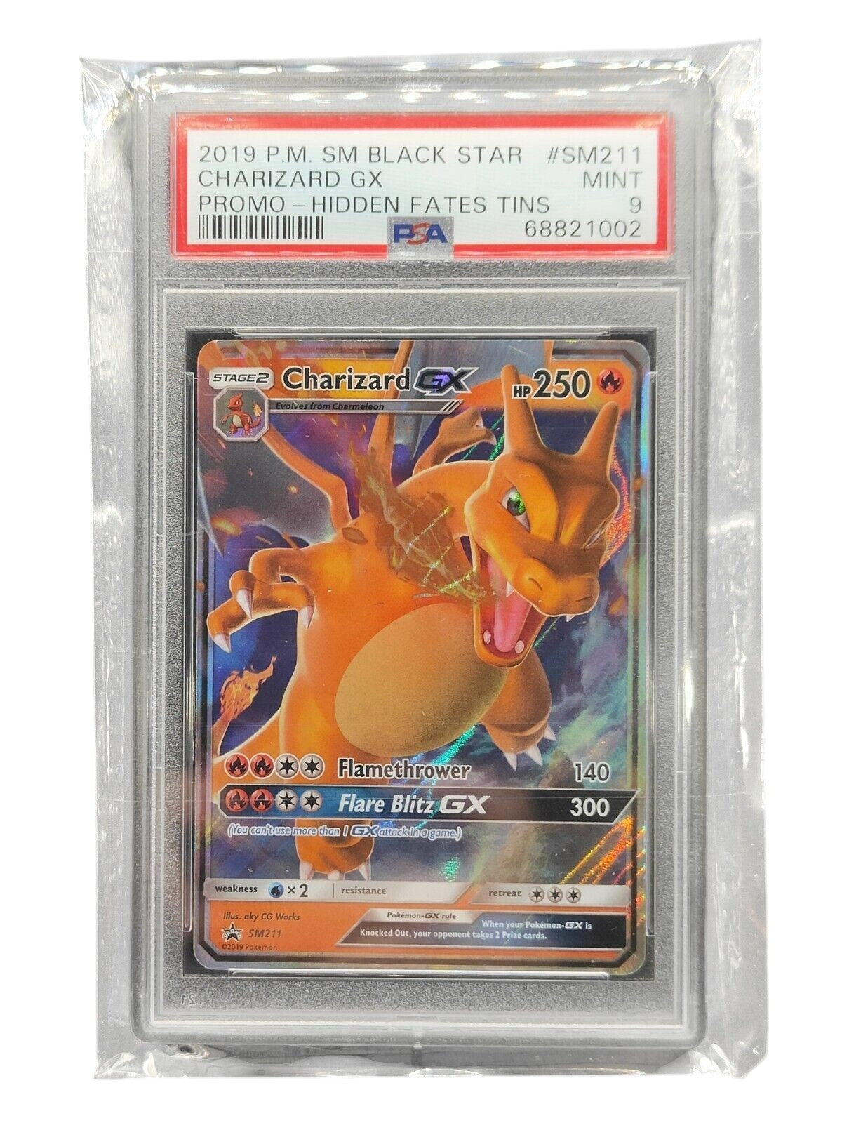 PSA 9 Pokémon TCG Charizard GX SM Black Star Promo SM211 Holo Promo