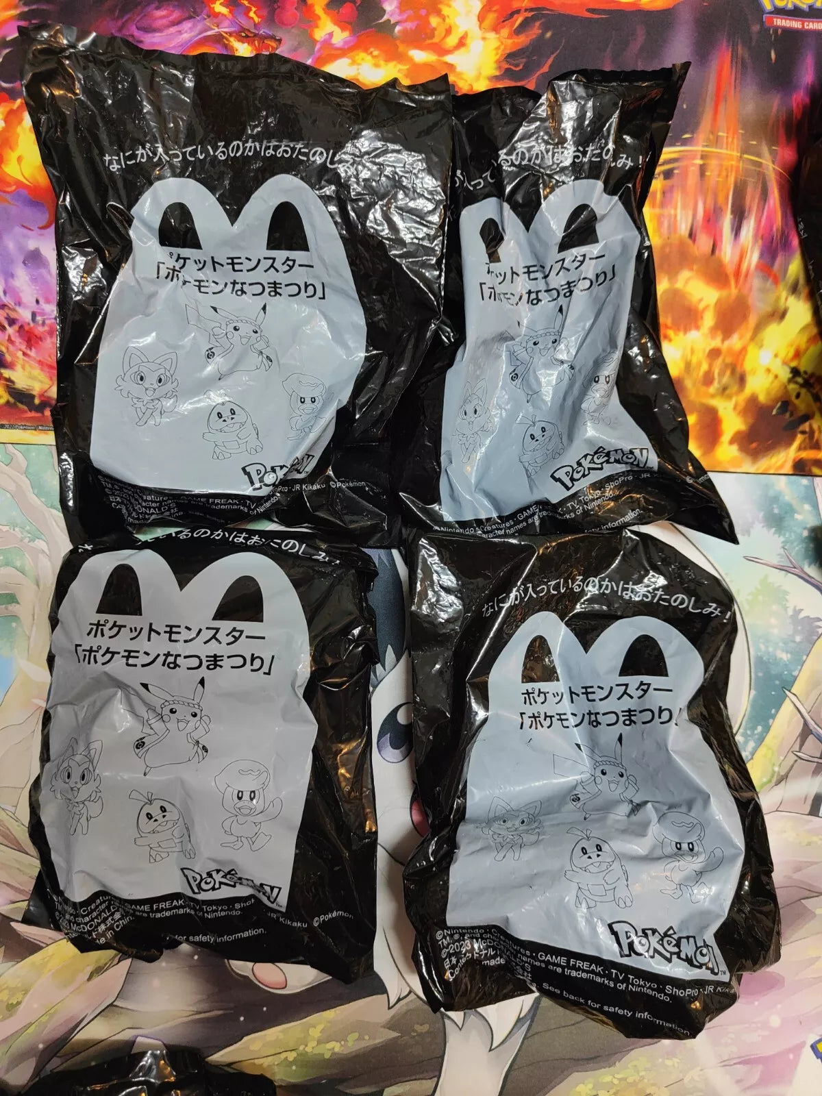 2023 McDonald's Japan Pokemon Toys In Happy Meals Set of 4 Toys In Sealed Bag