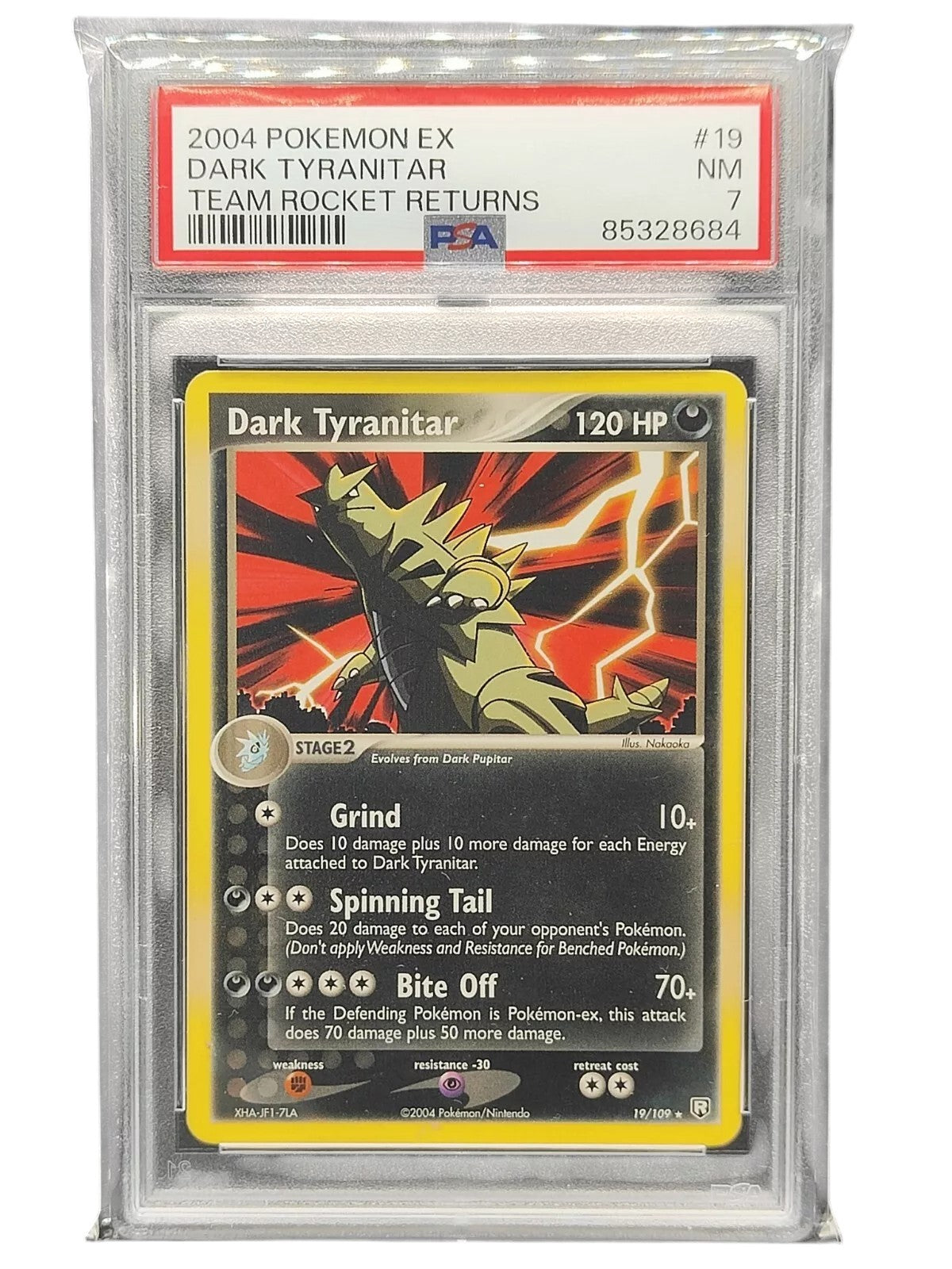 PSA 7 Pokemon TCG Dark Tyranitar 19/109 EX Team Rocket Returns Rare