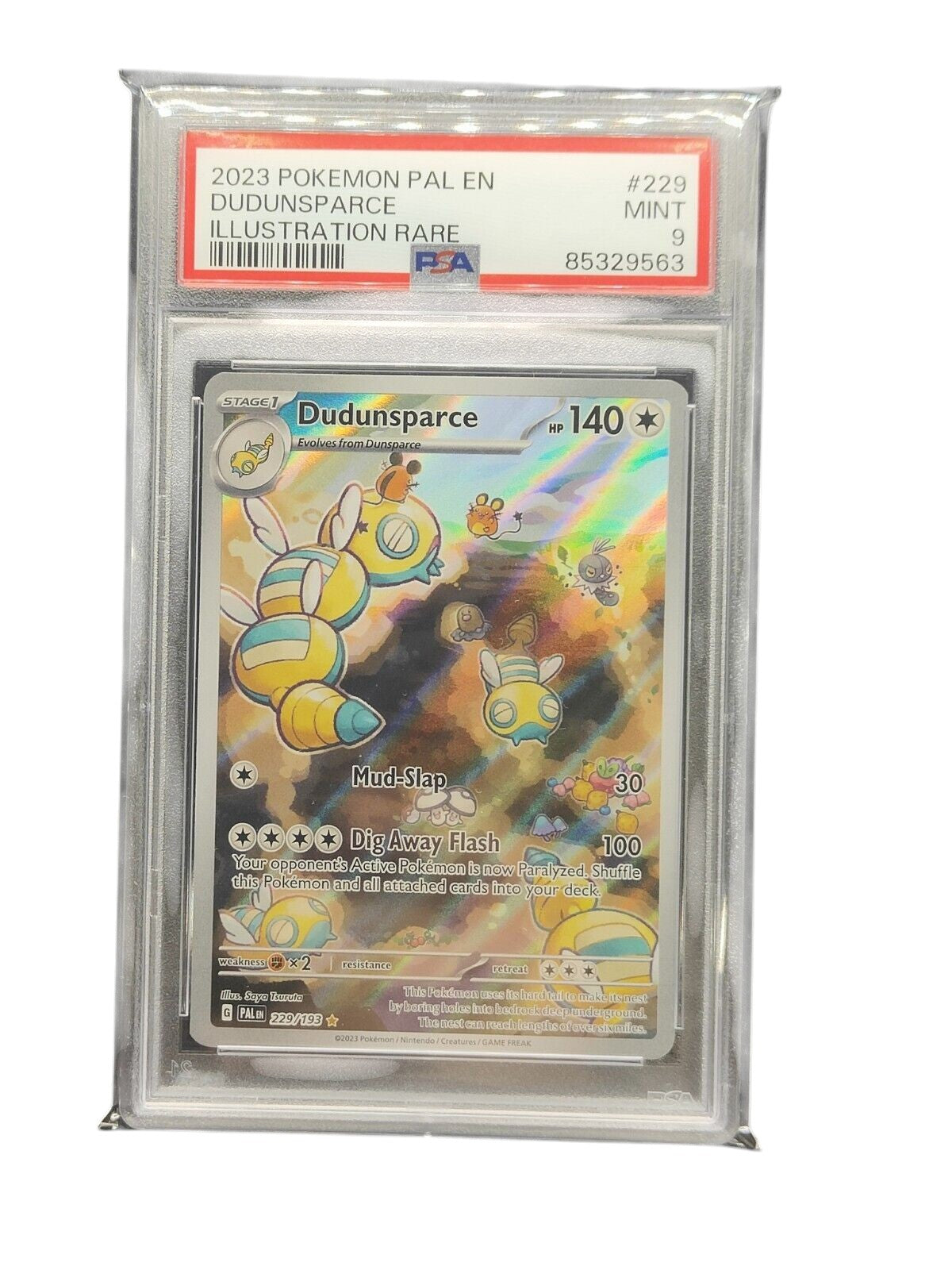 PSA 9 Pokémon TCG Dudunsparce Scarlet & Violet - Paldea Evolved 229/193 Holo