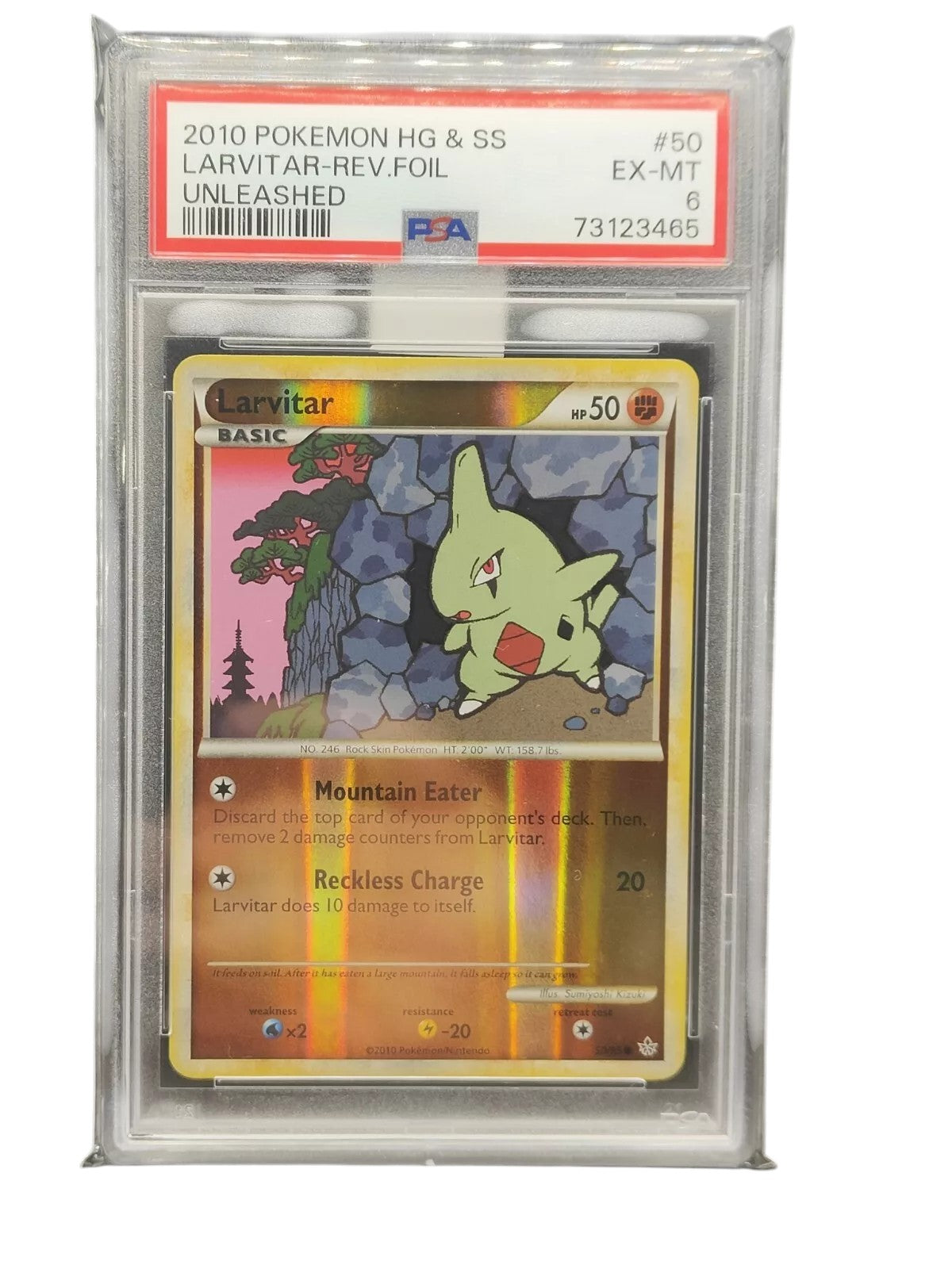 PSA 6 Pokémon TCG Larvitar Unleashed 50/95 Reverse Holo
