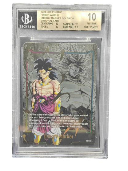 BGS 10 Pristine Broly Gold Energy Marker E01-03 Dragon Ball Super Fusion World