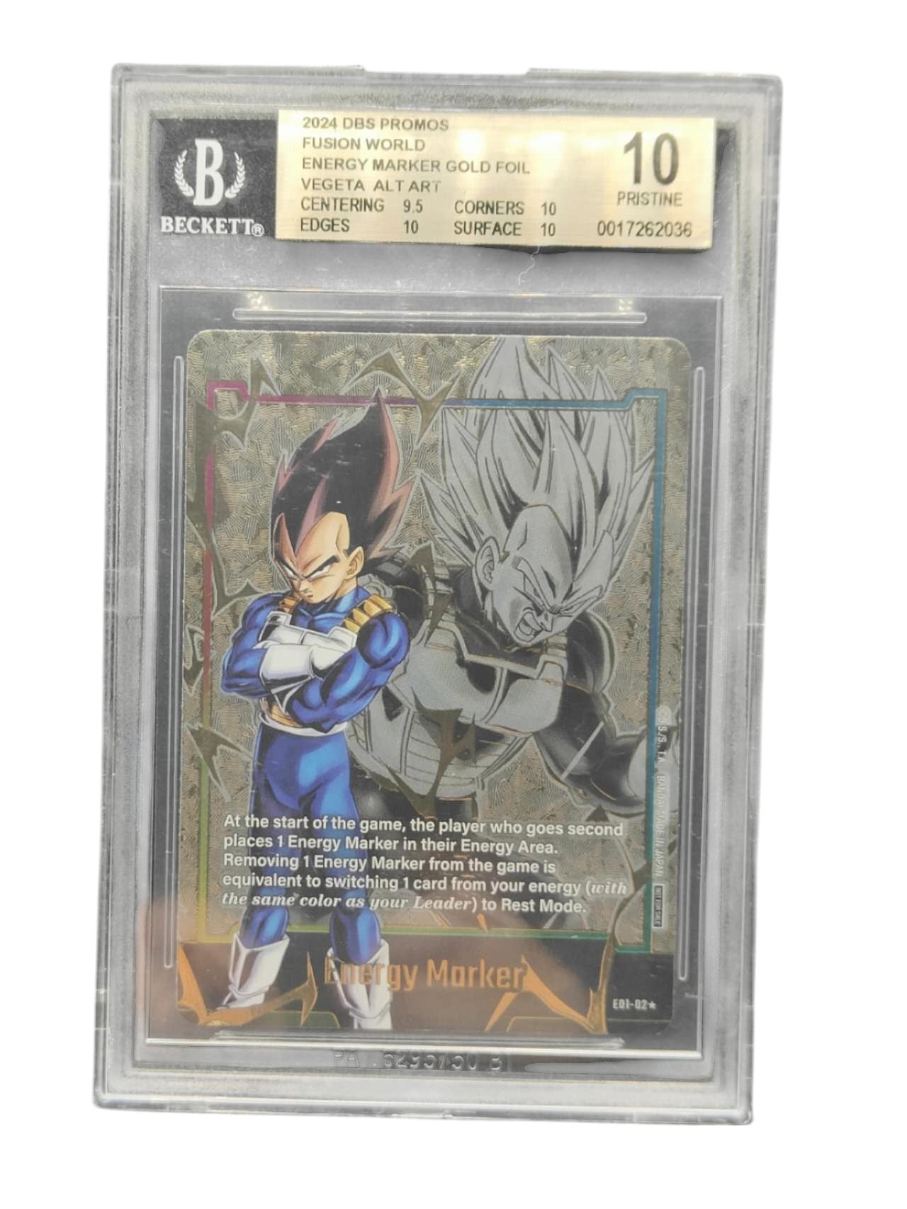 BGS 10 Gold Foil Vegeta E01-02 Energy Marker - Fusion World