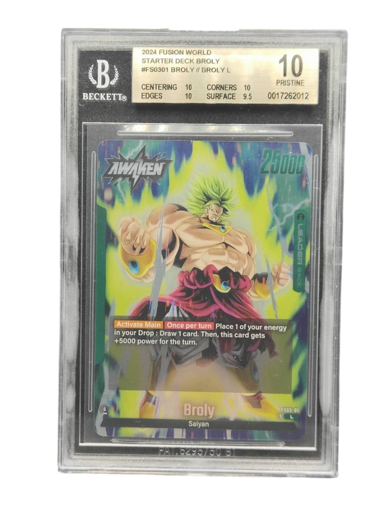 BGS 10 Broly FS03-01 Leader Dragon Ball Fusion World Starter