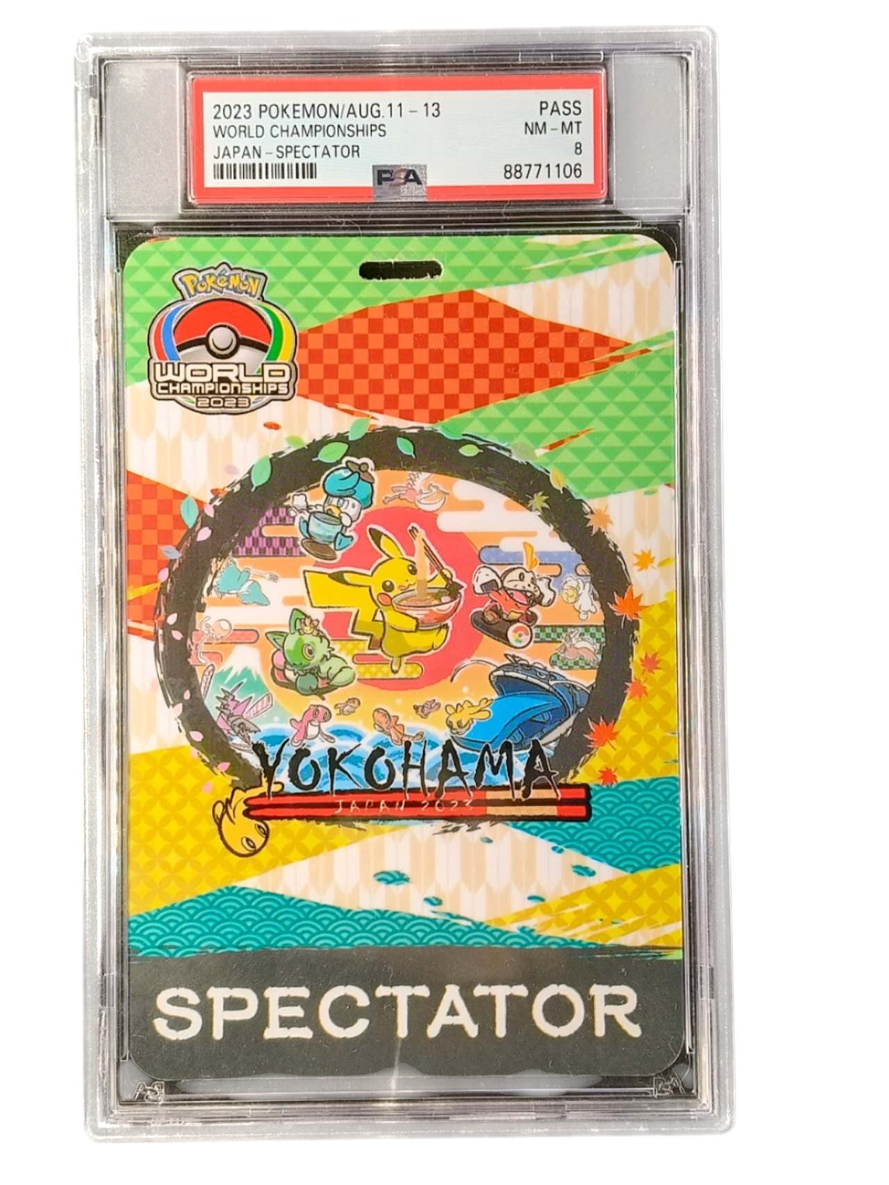 PSA 8 Pokemon 2023 World Championship Yokohama Limited Japan Spectator Pass