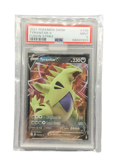PSA 9 2021 Pokemon SWSH Fusion Strike Tyranitar V 158/264