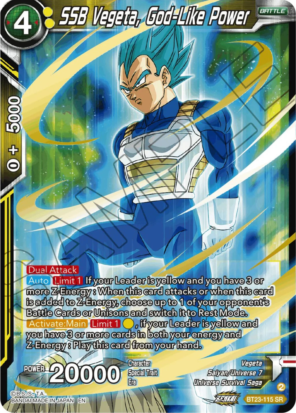 BT23-115  Vegeta, God-Like Power (Foil)