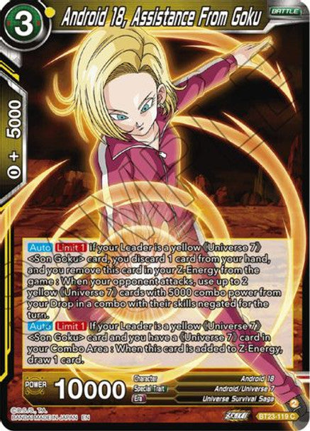 BT23-119C Android 18, Assistance From Goku (Foil)