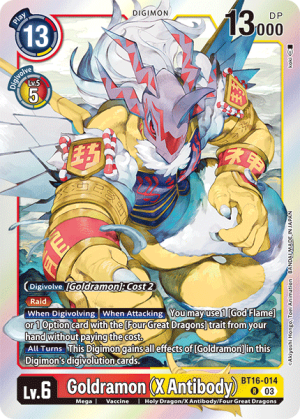 [BT16-014R] Goldramon (X Antibody) (Foil)