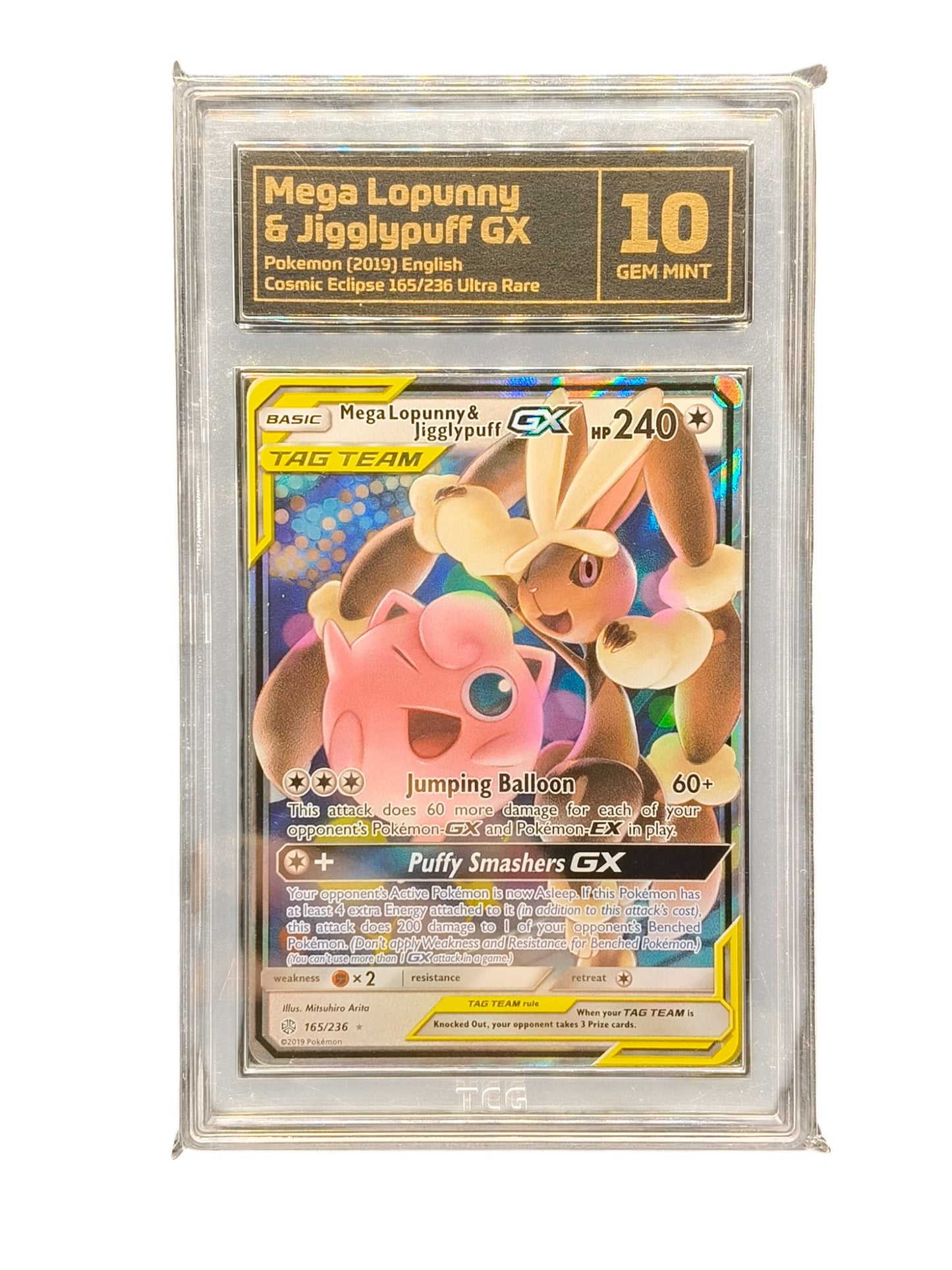 TCG 10 Pokémon Cosmic Eclipse 165/236 Mega Lopunny & Jigglypuff GX