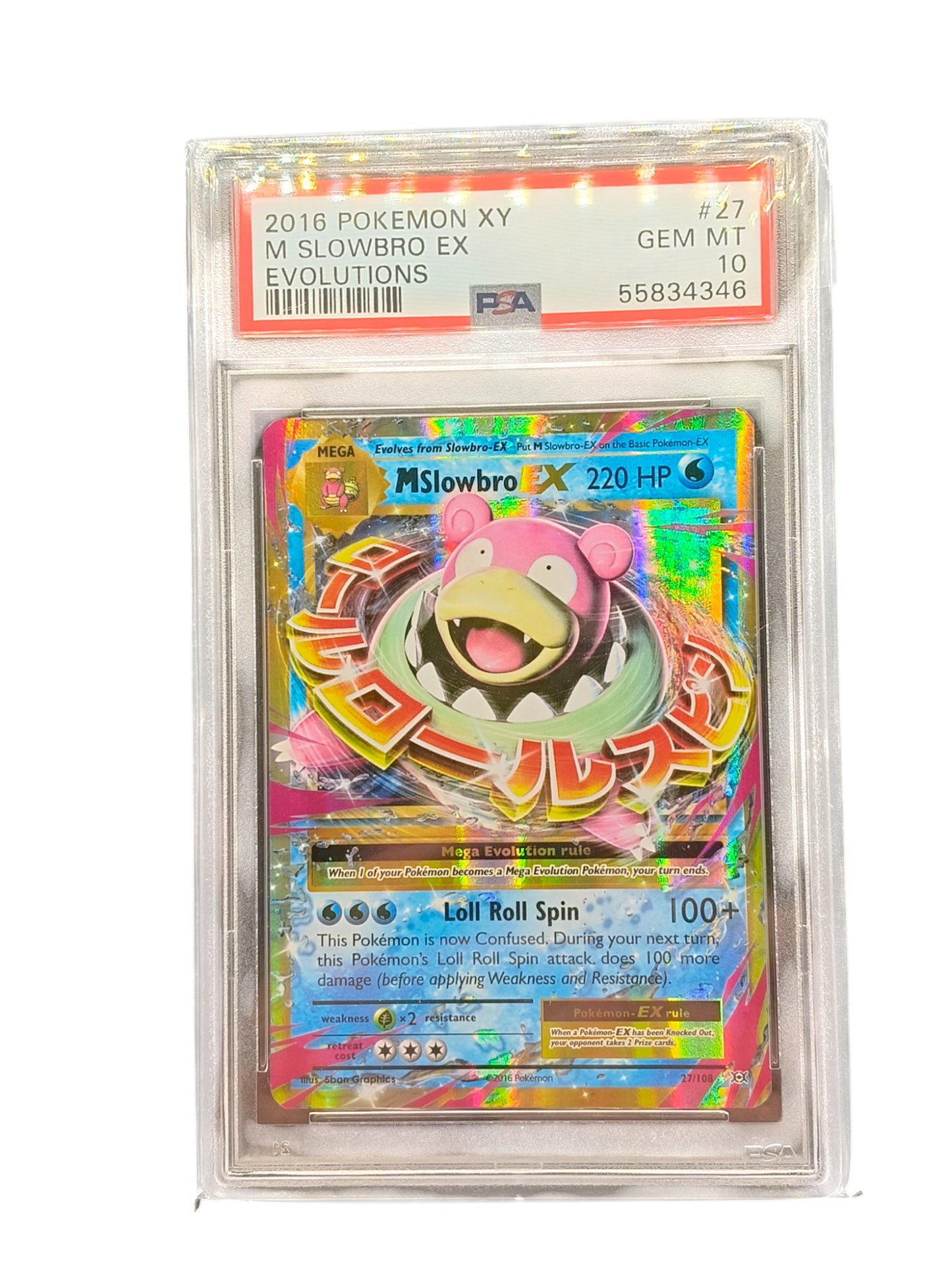 PSA 10 Pokémon TCG Mega-Slowbro-EX Evolutions 27/108 Holo