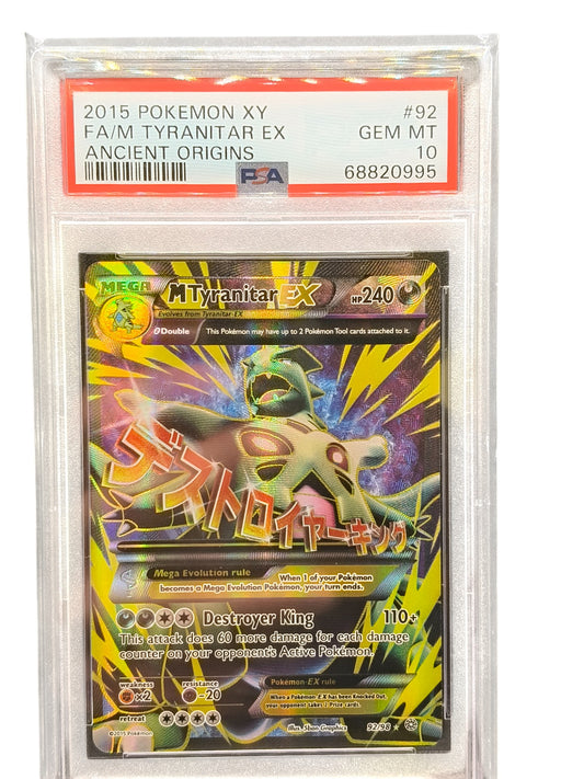 PSA 10 2015 Pokemon XY Ancient Origins Tyranitar EX Full Art 92/98