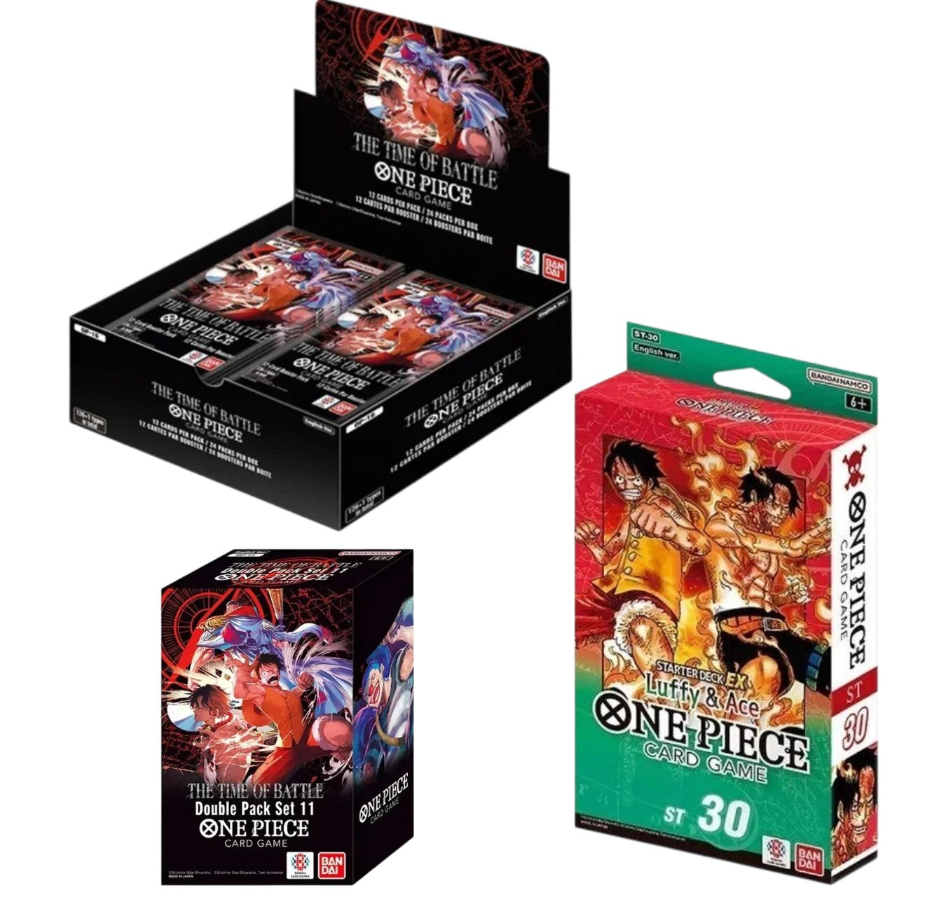 One Piece Card Game OP-16 The Time of Battle Booster Box+DP-11 Double Pack+Start Deck 30