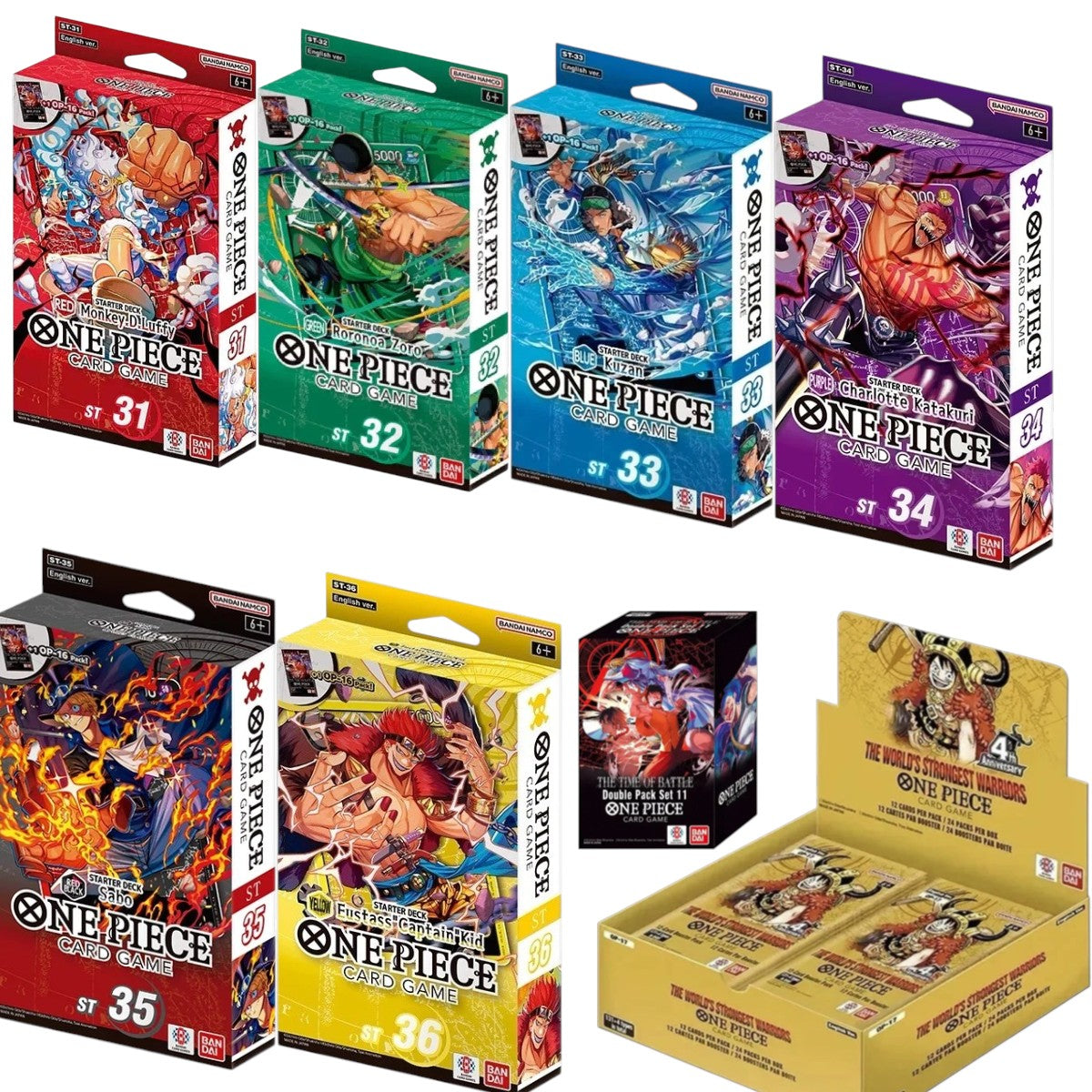 One piece combo sale Aug 2026-Start Deck 31-36 + Dp11 Double Pack+OP17 Booster Box(pre-order 28/8/26)- Total 8 items