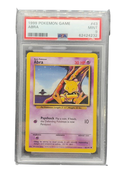 PSA 9 1999 Pokemon Game Base Set ABRA 43/102
