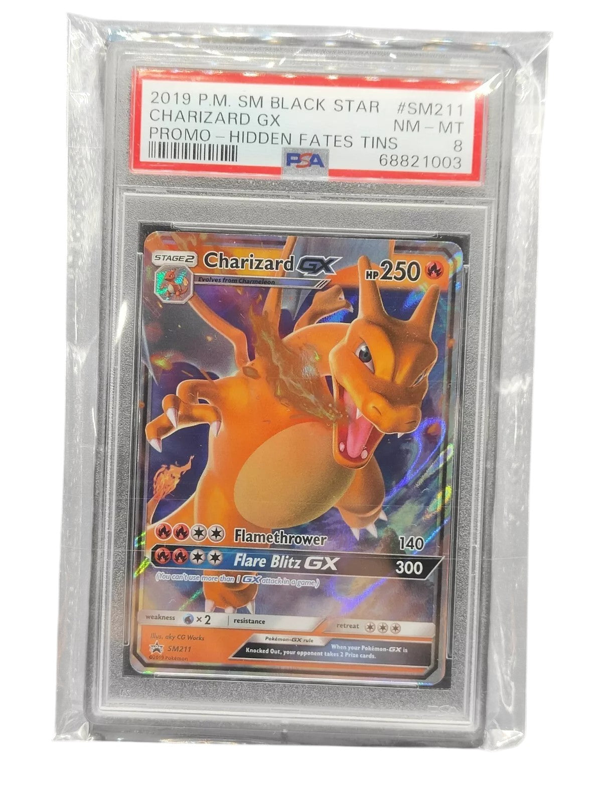 PSA 8 Pokémon TCG Charizard GX SM Black Star Promo SM211 Holo Promo