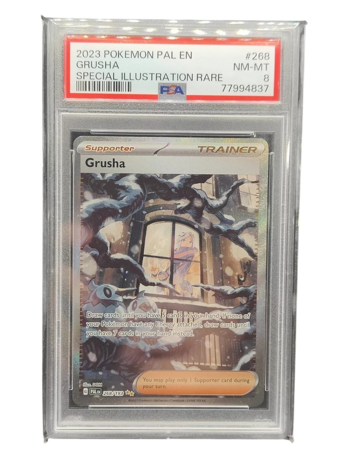 PSA 8 Pokémon TCG Grusha Scarlet & Violet - Paldea Evolved 268/193 Holo Special