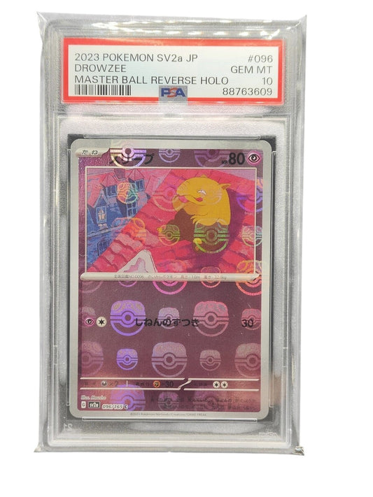 PSA 10 Drowzee 096/165 C Master Ball Reverse Holo SV2a 151-Pokemon Card Japanese