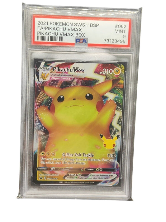 PSA 9 Pokémon TCG Pikachu VMAX SWSH Black Star Promos SWSH062 Holo Promo