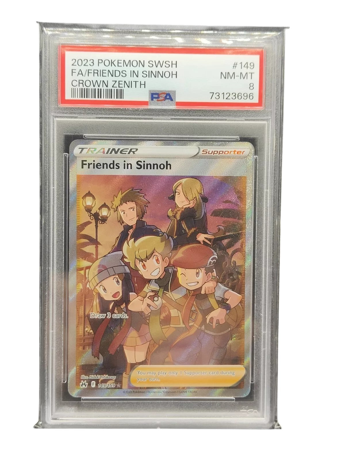 PSA 8 Friends in Sinnoh (Full Art) - 149/159 Ultra Rare Crown Zenith Pokemon