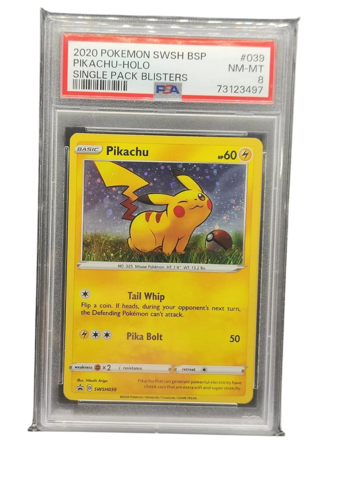 PSA 8 Pokémon TCG Pikachu Sword & Shield Swsh039 Holo Promo