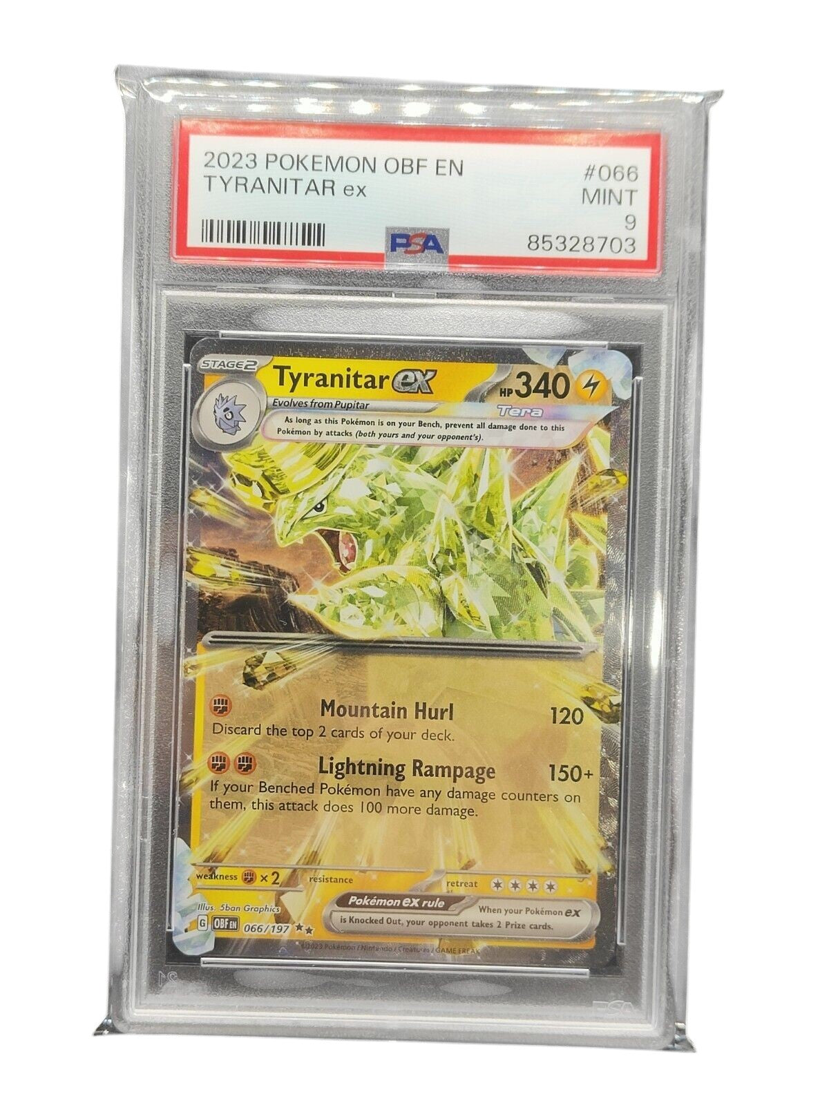 PSA 9 - Tyranitar ex 066/197 SV Obsidian Flames - Pokemon