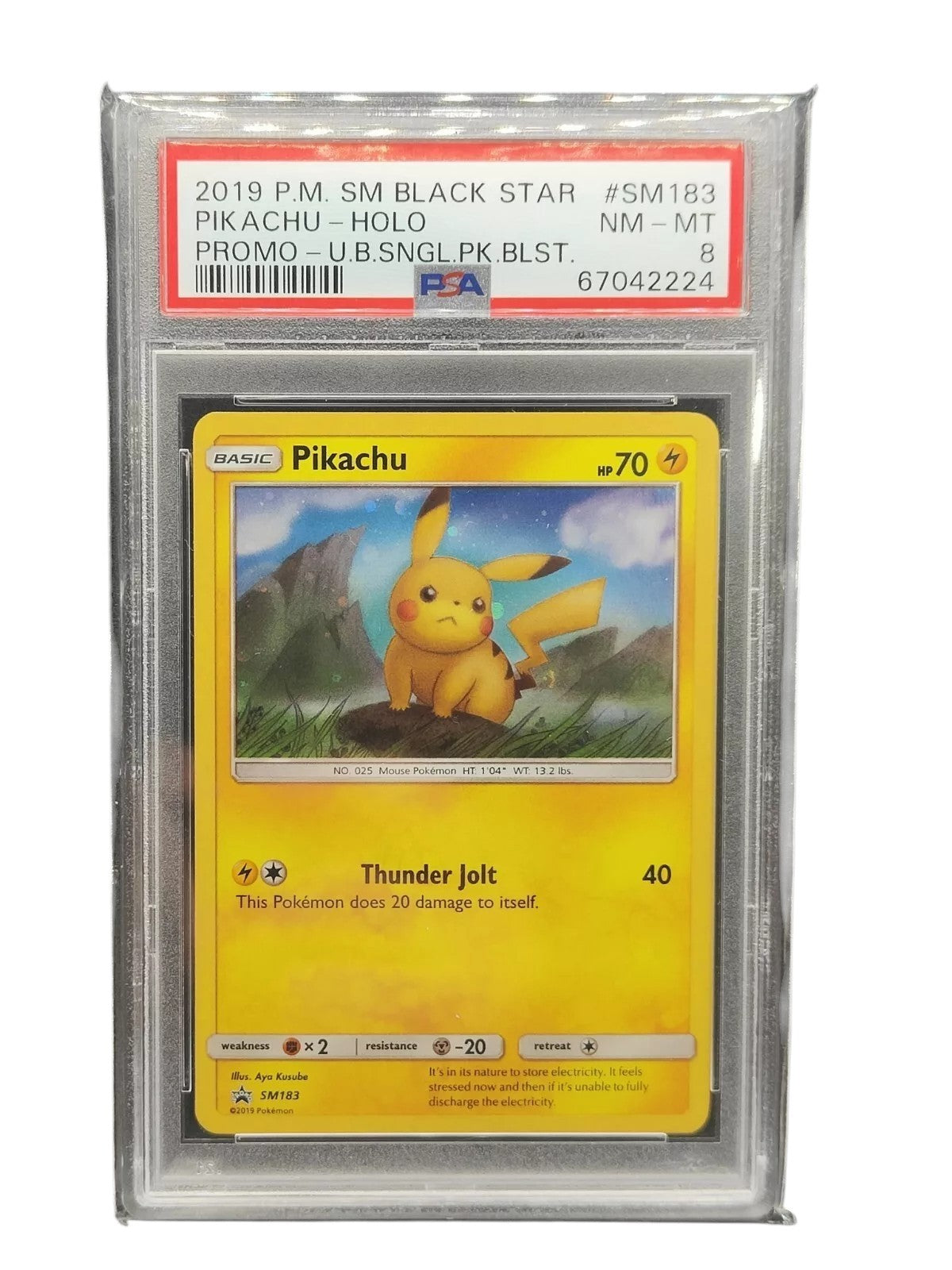 PSA 8 PIKACHU SM183 SUN & MOON POKEMON TCG BLACK STAR PROMO 2019